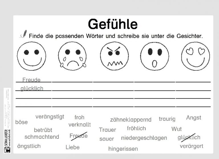 Arbeitsblatt Gefühle
 Arbeitsblatt Gefühle Blog