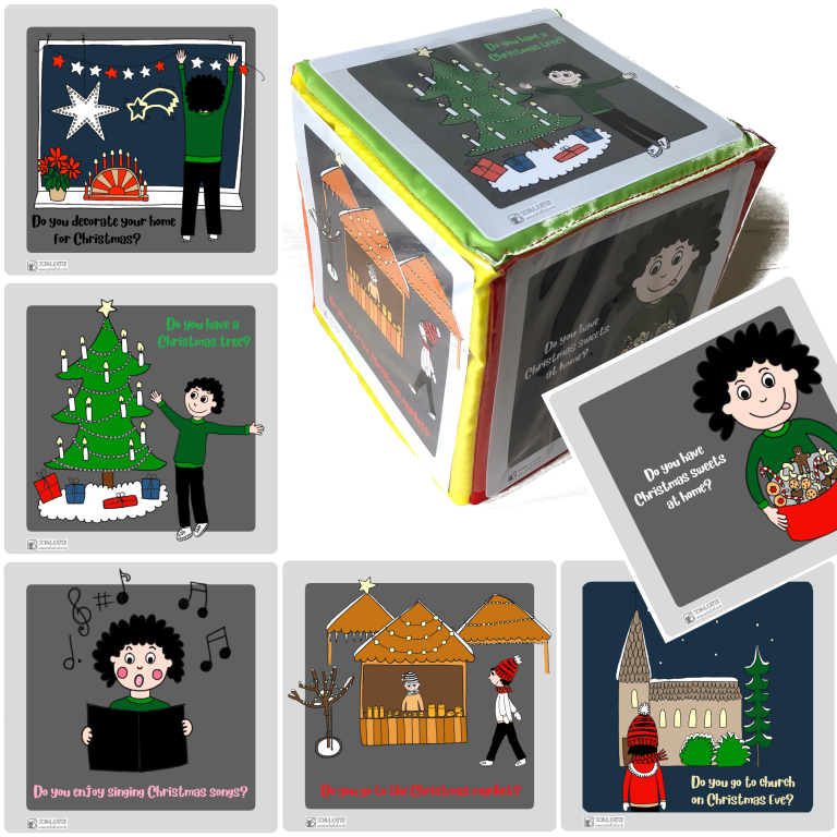 Pocket Cube mit Weihnachtsfragen