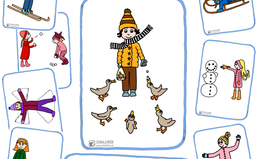 Outdoor Winter Activity Ideas for my Holidays – Bildkarten & Wortkarten